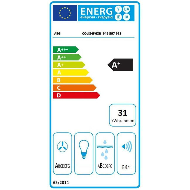 AEG COLI84FHXB inductie kookplaat met afzuiging