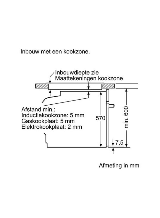 Bosch HBA534BS0 inbouw oven | 60 cm | RVS