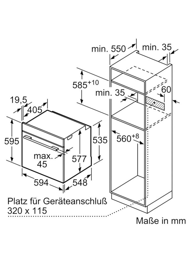 Bosch HRG7764B1 inbouw oven | 60 cm | Stoom | Zwart