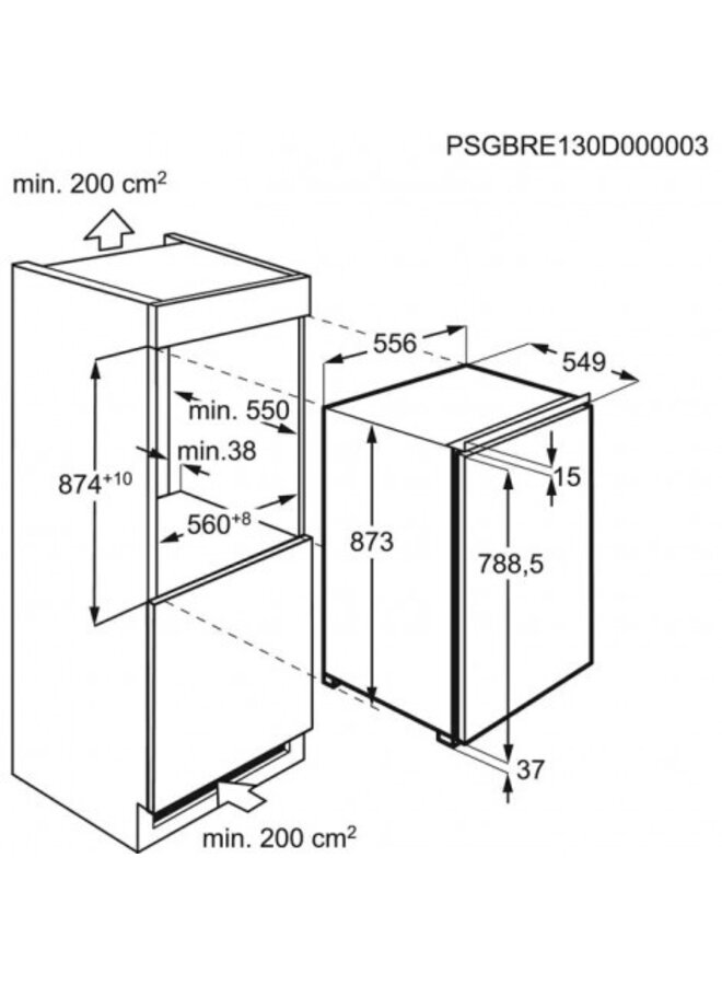 Juno JCN088F0S1 Inbouw koelkast | 88 cm | Sleepdeur