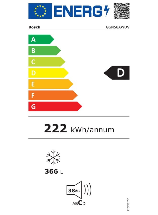 Bosch GSN58AWDV Vrieskast 366 Ltr Nofrost