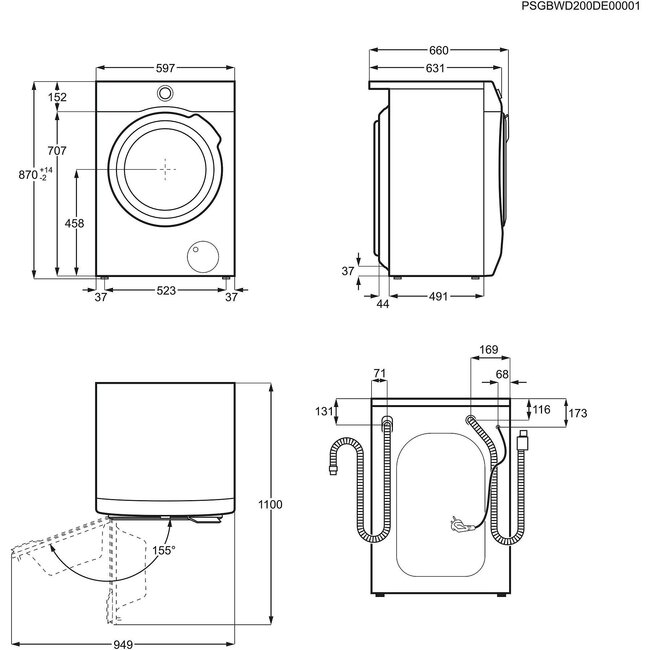 AEG L9WEF80690 | Wasdroogcombinatie | 9 kg | 9000 serie