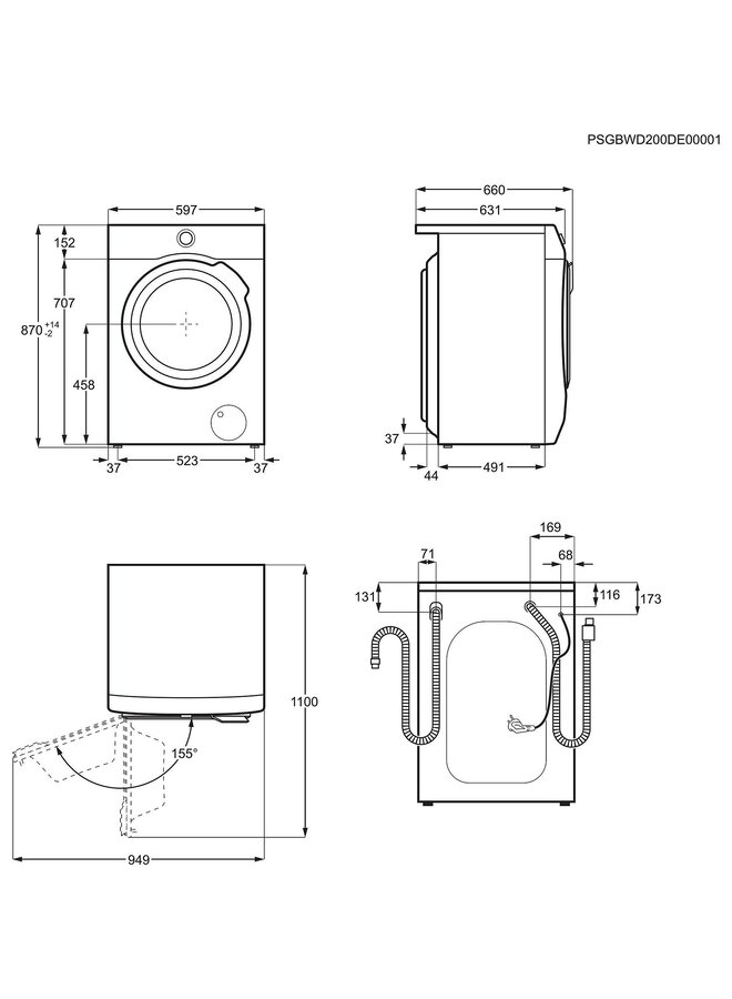 AEG L9WEF80690 | Wasdroogcombinatie | 9 kg | 9000 serie