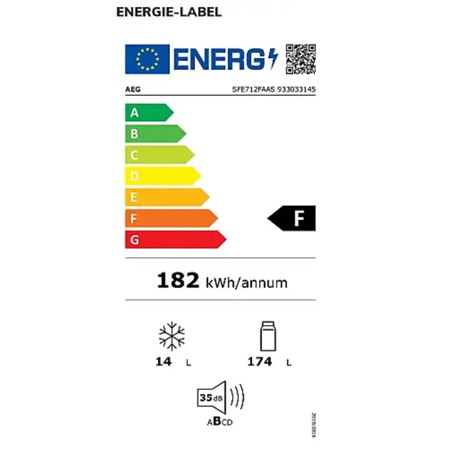 AEG G124FS | Inbouw koelkast 122 cm | Sleepdeur