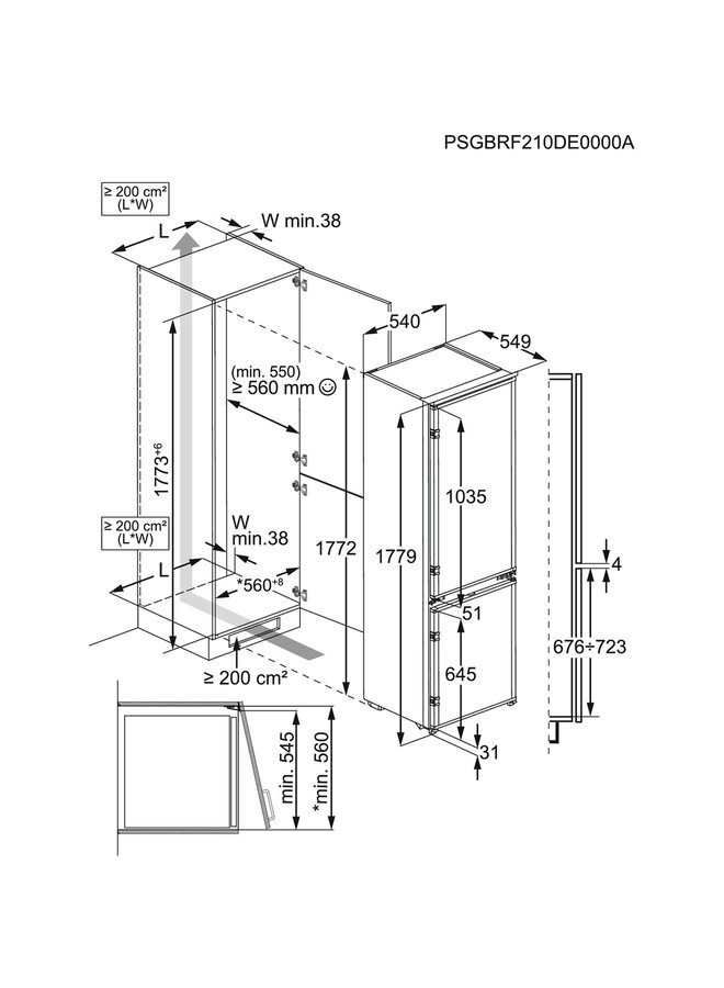 Zanker KNLK18ES1 | Inbouw koelvriescombinatie | 178 cm |LowFrost