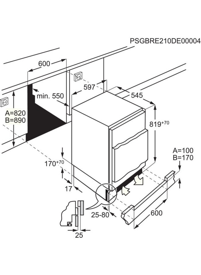 Zanker ( AEG ) KEAK82ER | Onderbouw koelkast | 82 cm
