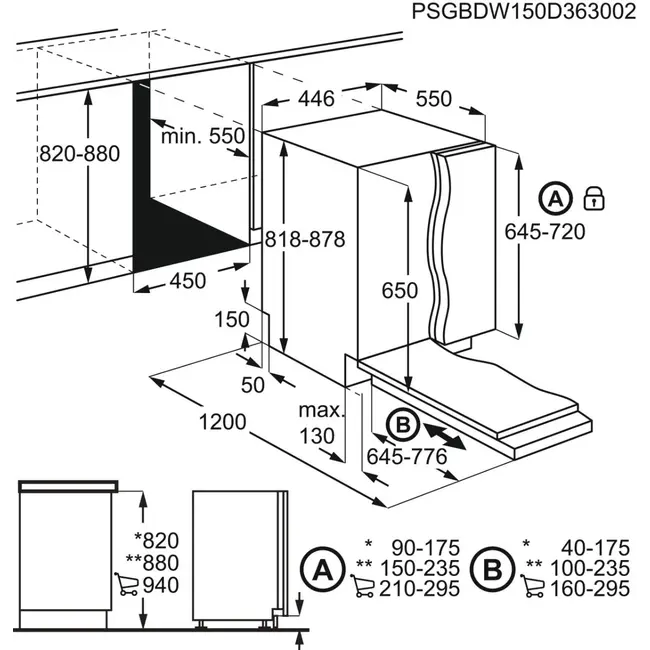 Zanker ( AEG )  KDI10006XB half geintegreerde vaatwasser | | 60 cm