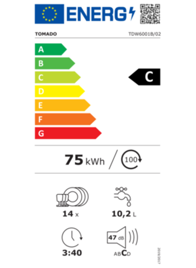 Tomado TDW6001B | Vrijstaande vaatwasser | Zwart