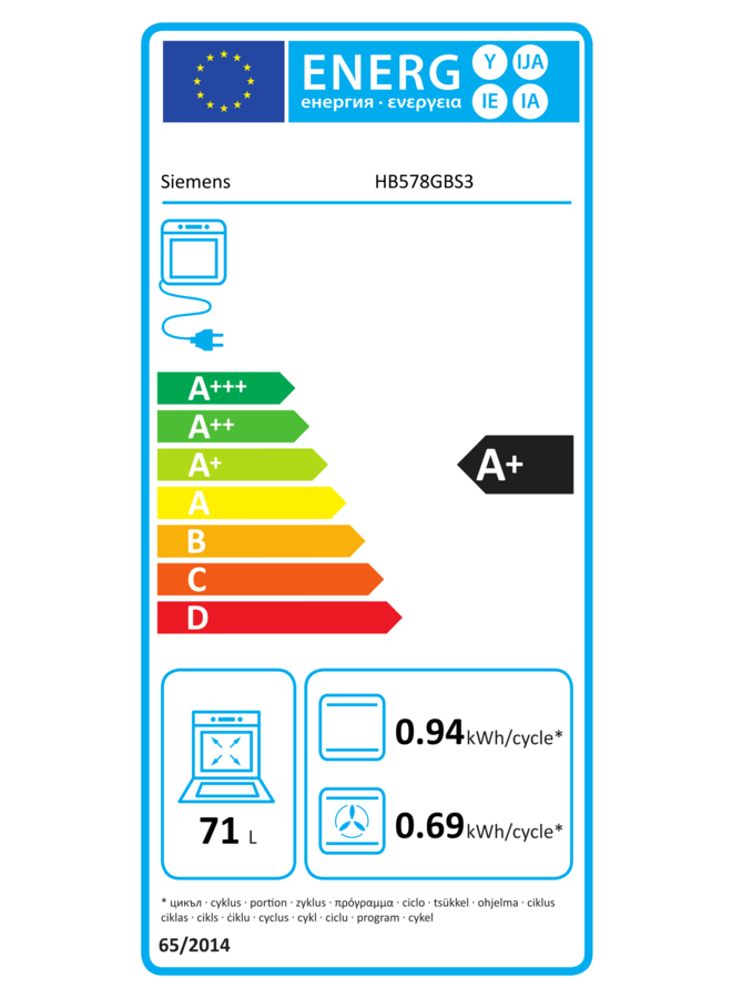Siemens HB578GBS3 | Inbouw oven | 60 cm | Zwart