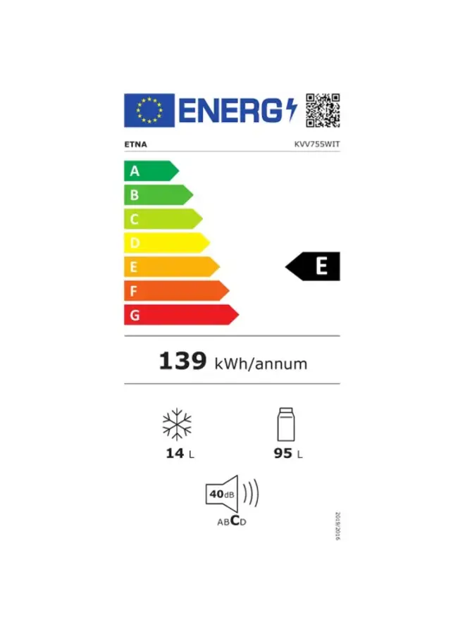 Etna KVV755WIT Tafelmodel koelkast | 109 L | Wit (afhaalprijs)