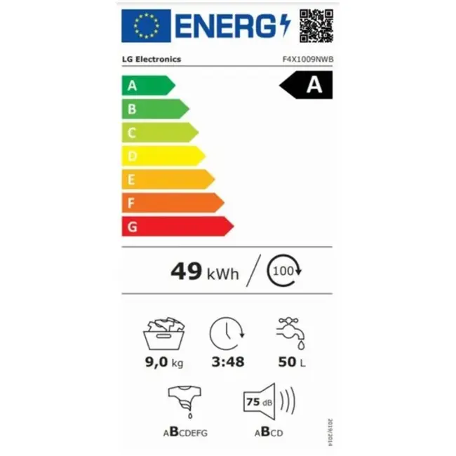 LG F4X1009NWB | Wasmachine | 9 kg | A | Stoom