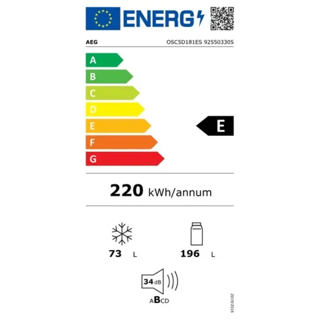 AEG EK5E18S1 | Inbouw koelvriescombinatie | 178 cm