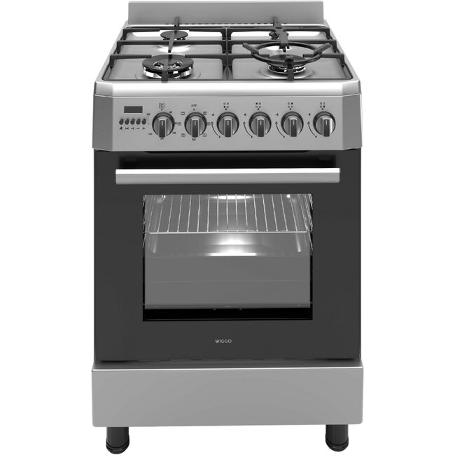 Wiggo WO-E639R (XX) | Gasfornuis | RVS | 60 cm