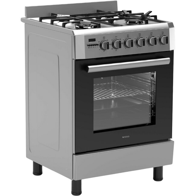 Wiggo WO-E639R (XX) | Gasfornuis | RVS | 60 cm