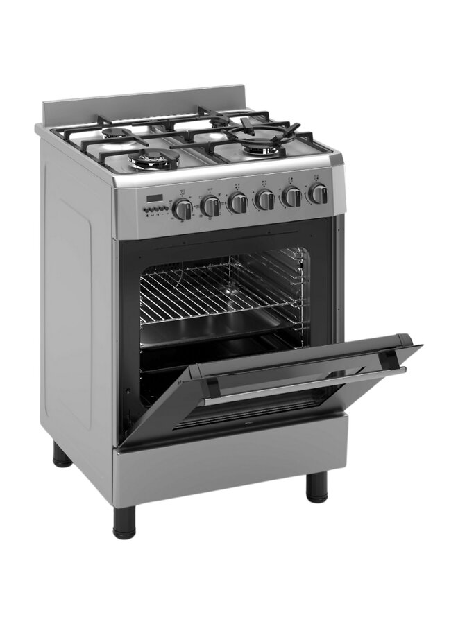 Wiggo WO-E639R (XX) | Gasfornuis | RVS | 60 cm