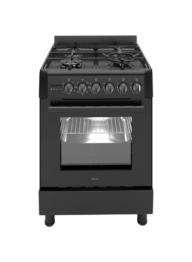 Wiggo WO-E639R (BB) | Gasfornuis | Zwart | 60 cm