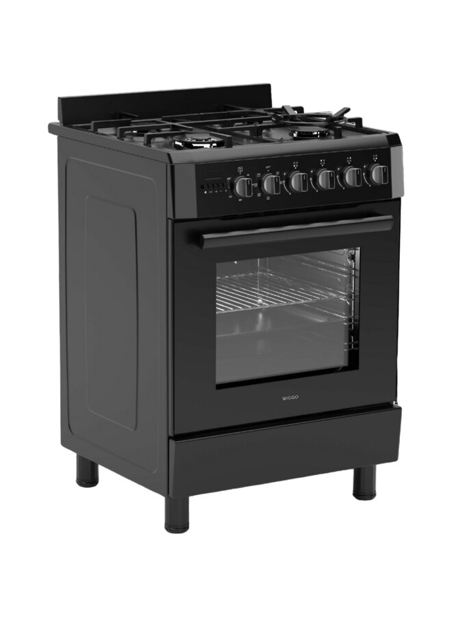 Wiggo WO-E639R (BB) | Gasfornuis | Zwart | 60 cm