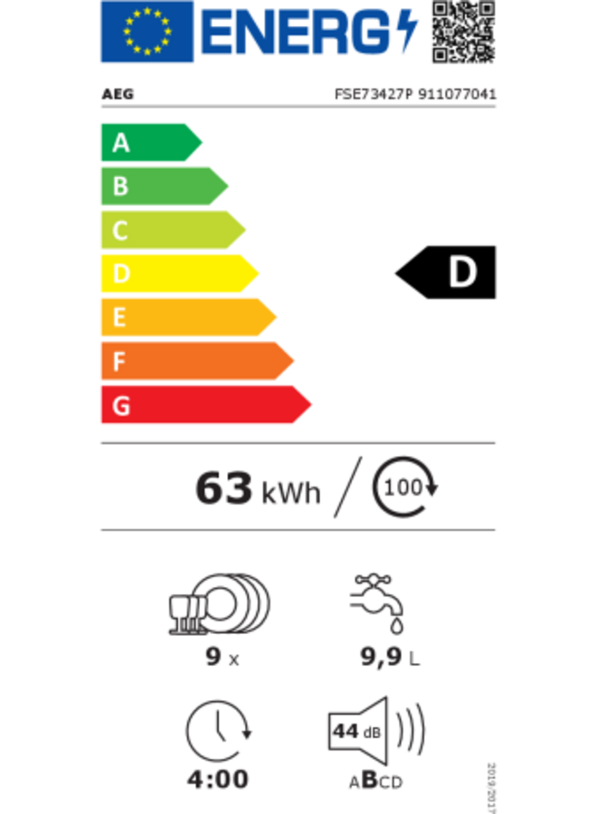 AEG FSE73427P | Inbouw vaatwasser | 45 cm