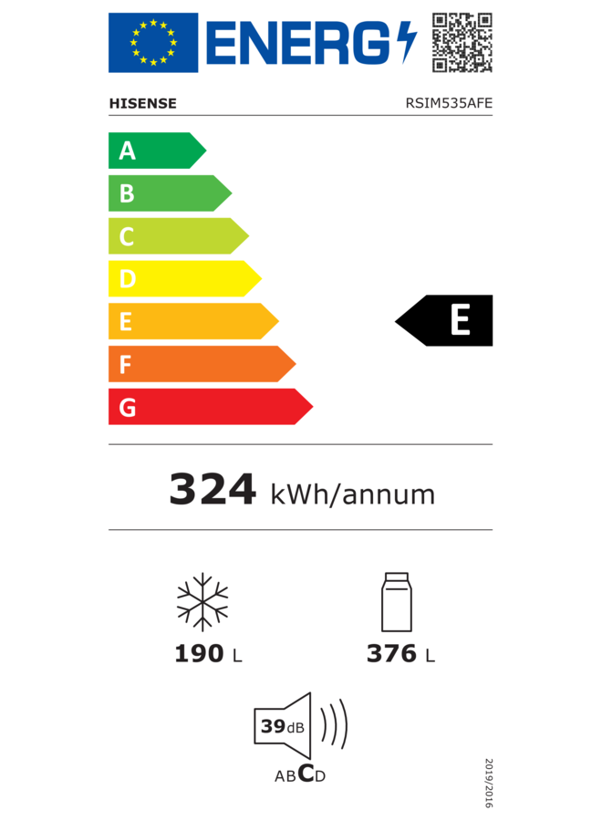 Hisense RSIM535AFE | Amerikaanse koelkast | Zwart