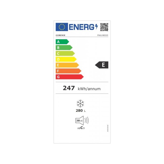 Gorenje FN619EES5 | vrijstaande vrieskast | RVS | 280 L | Nofrost