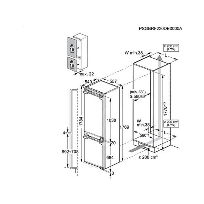 AEG NSC5S183EF | Inbouw koelvriescombinatie | 178 cm