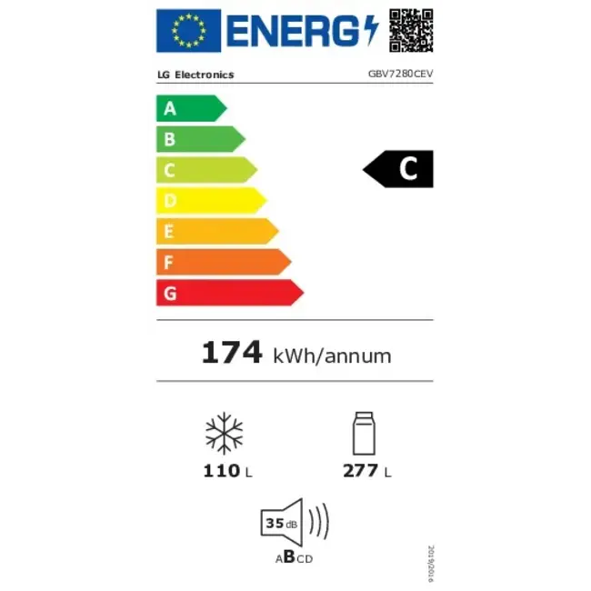 LG GBV7280CEV | Koelvriescombinatie | Zwart | 203 cm