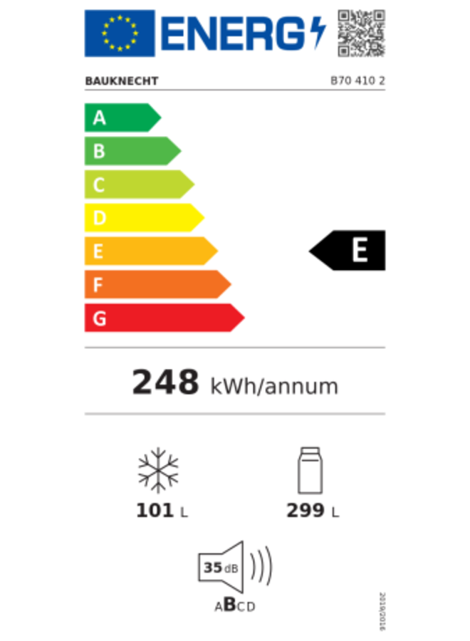 Bauknecht B70 410 2 | Inbouw koelvriescombinatie | 70 cm