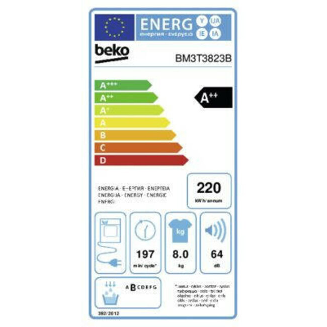 Beko BM3T3823B | warmtepompdroger | 8 kg | A++