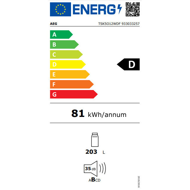 AEG TSK5O12WDF Inbouw Koelkast | 122 cm | Deur op deur