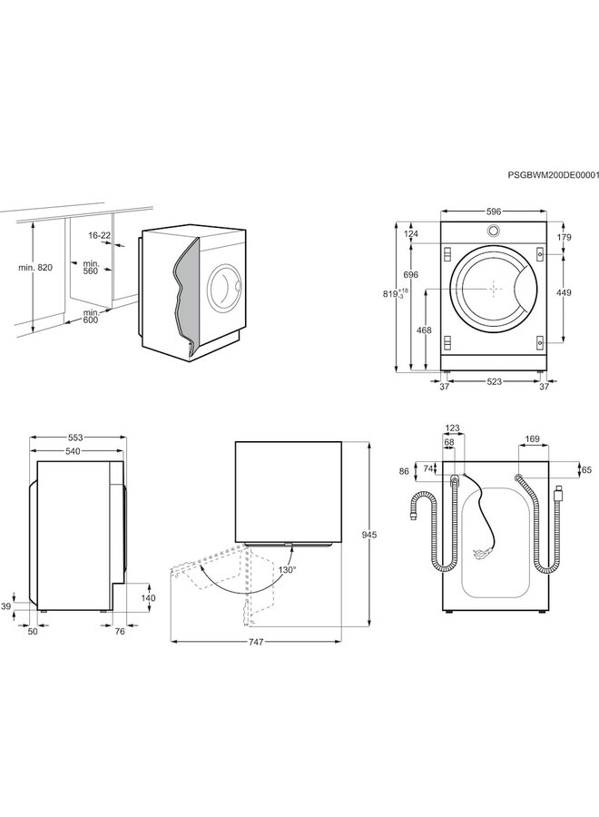 AEG LR8BI7480 | Inbouw wasmachine | 8 kg | Energieklasse A