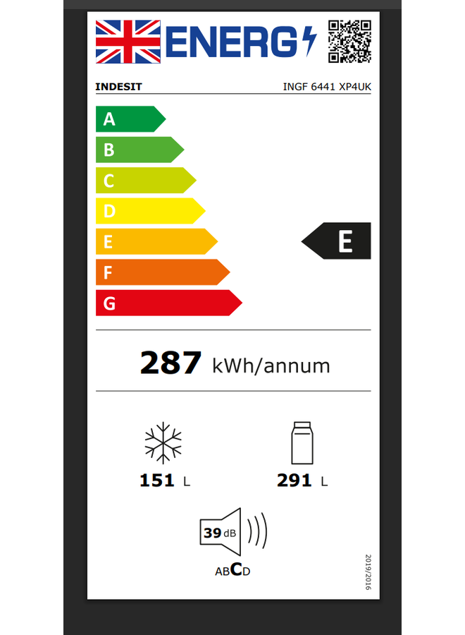 Indesit INGF 6441 XP4E | Amerikaanse koelkast | 91.1 cm