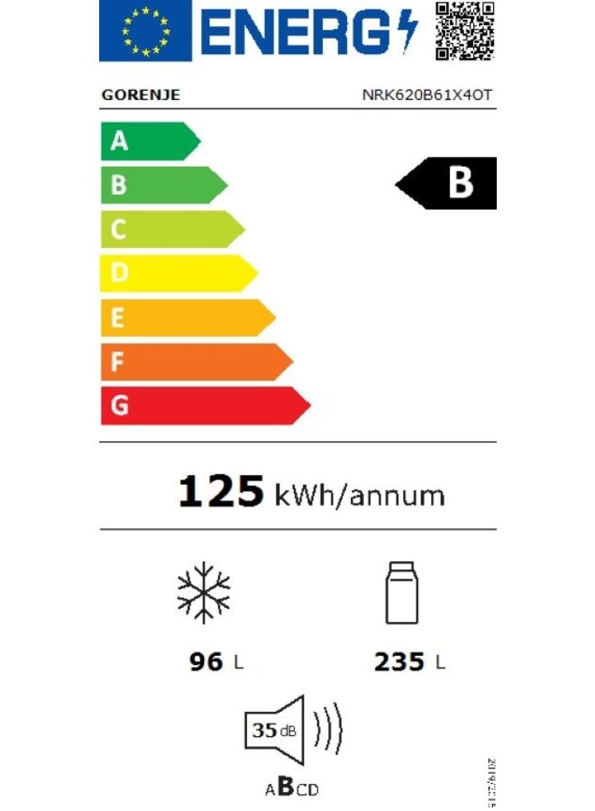 Gorenje NRK620B61X4OT Koelvriescombinatie | RVS | NoFrost