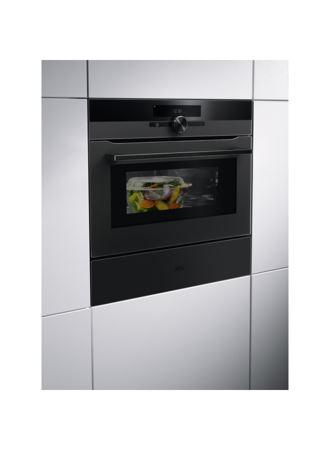 AEG KMK965090T | inbouw oven met magnetron | 45 cm | Zwart