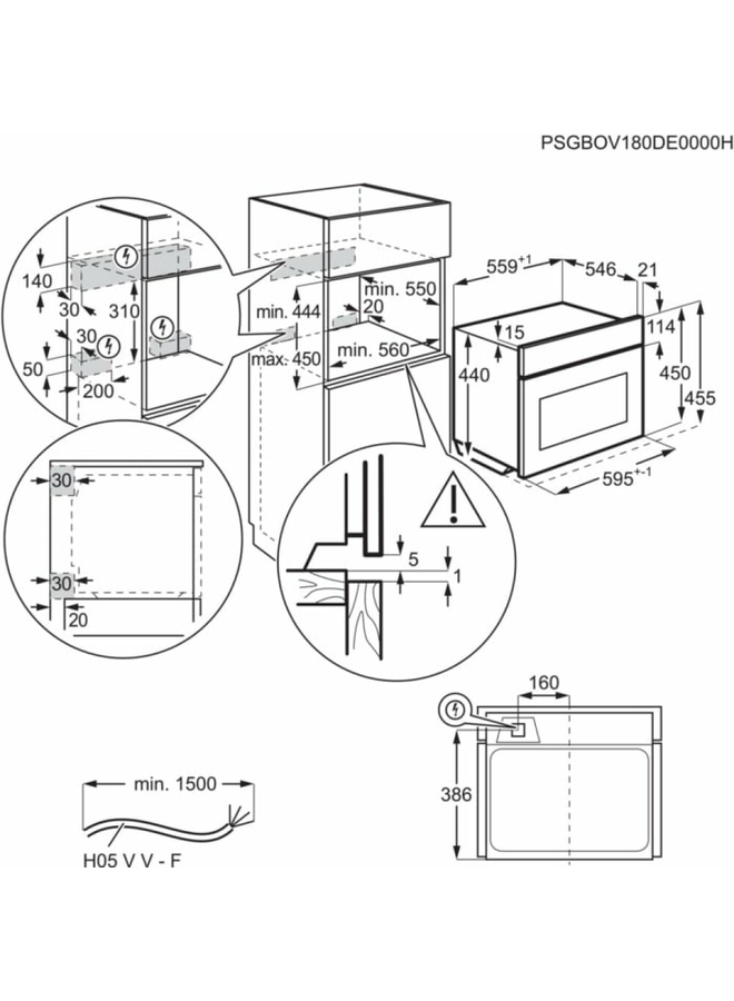 AEG KMK965090T | inbouw oven met magnetron | 45 cm | Zwart