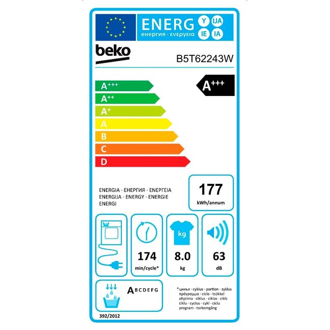 Beko B5T62243W | warmtepompdroger | A+++