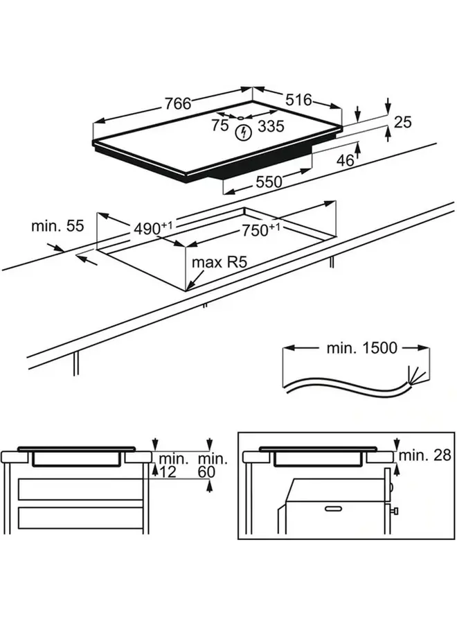 AEG IKS8443BXB | Inductie kookplaat | 80 cm