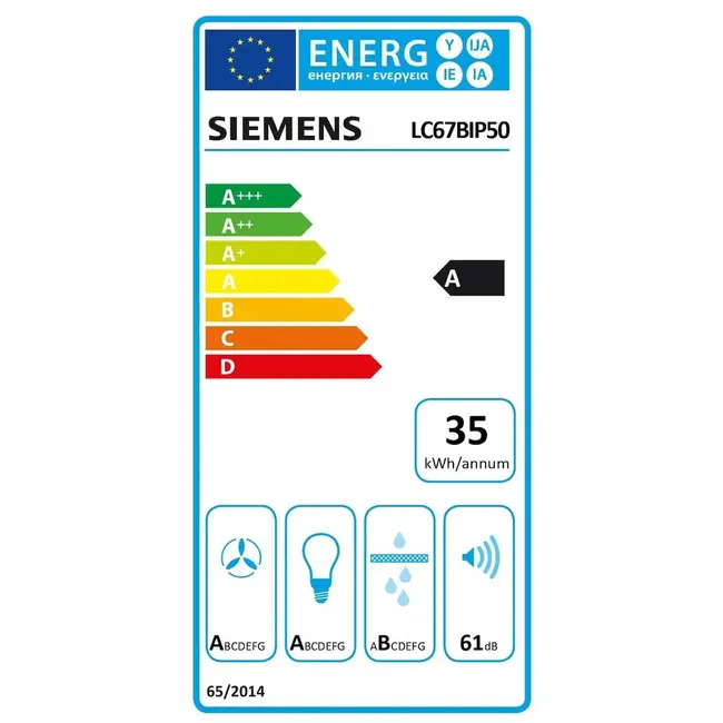 Siemens LC67BIP50 | Wandschouwkap  | 60 cm | RVS