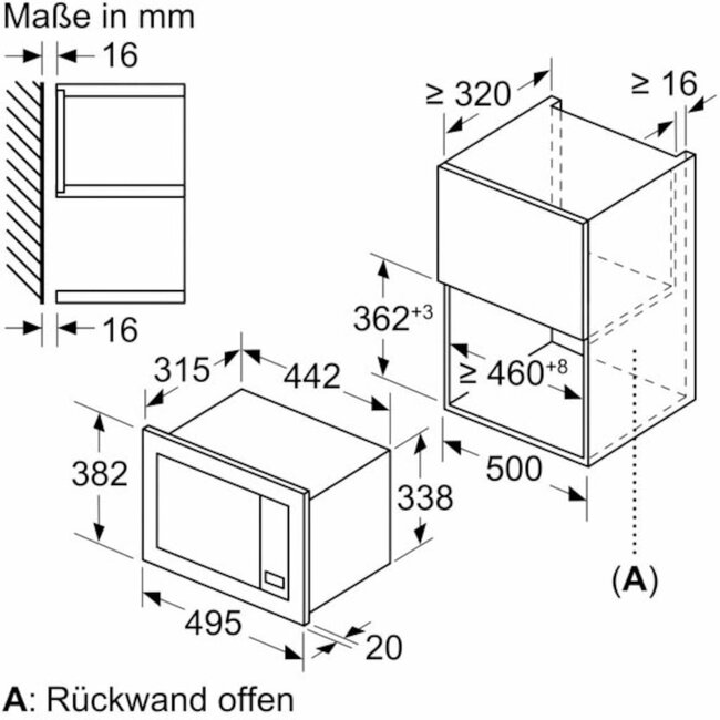 Neff HLAWG25S3 | Inbouw solo magnetron | nis 37 cm