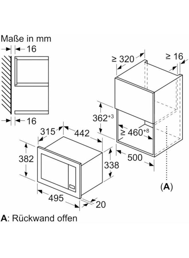 Neff HLAWG25S3 | Inbouw solo magnetron | nis 37 cm