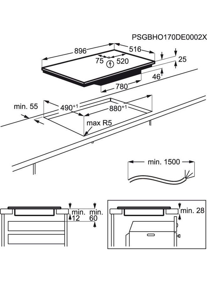 AEG IKE95454XB | Inductie kookplaat | 90 cm