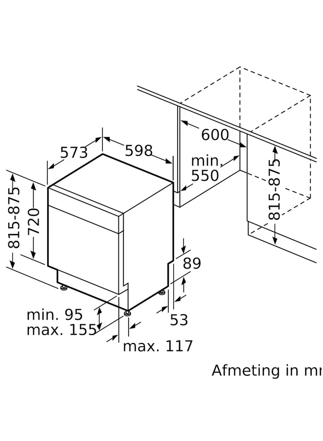 Bosch SMU6ECS12E | Onderbouw vaatwasser | 60 cm | RVS