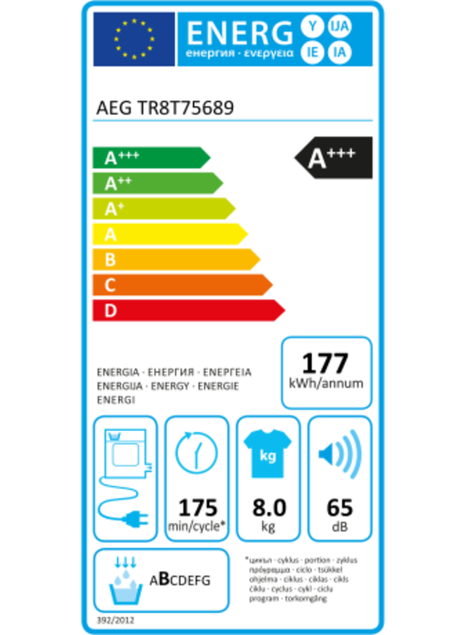 AEG TR8T75689 | Warmtepompdroger | A+++