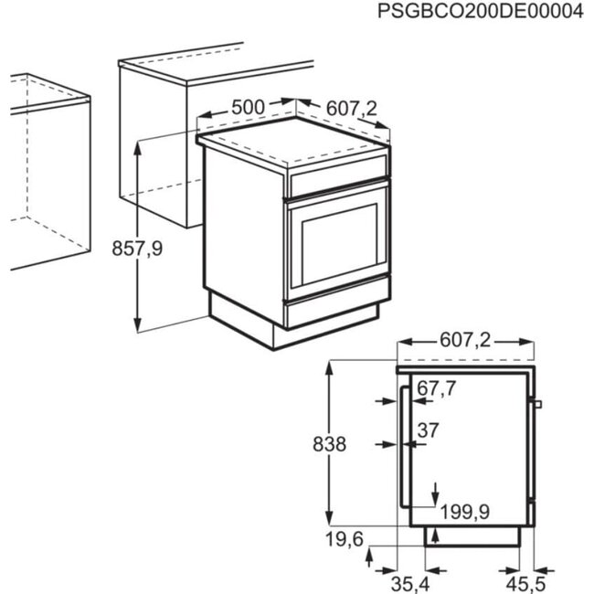 AEG CCB54080BW | Keramisch fornuis | 50 cm | Wit