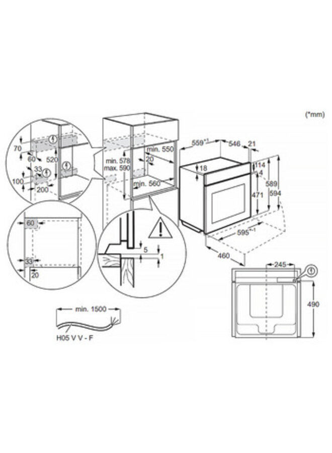 AEG BCK742080M | Inbouw oven | RVS | 60 cm