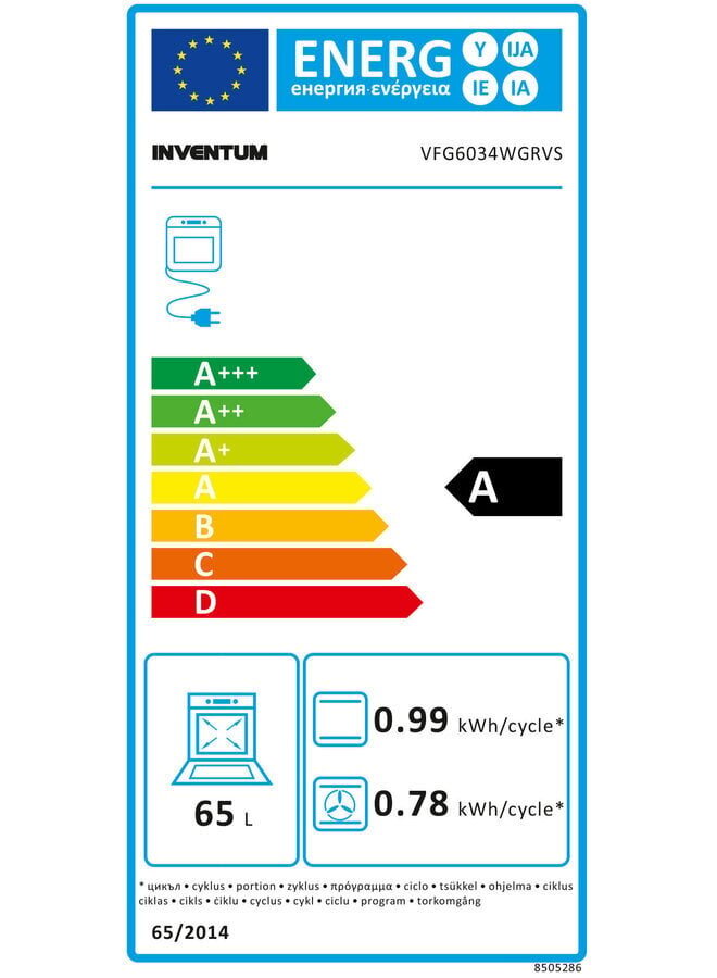 Inventum VFG6034WGRVS | Gasfornuis | 60 cm