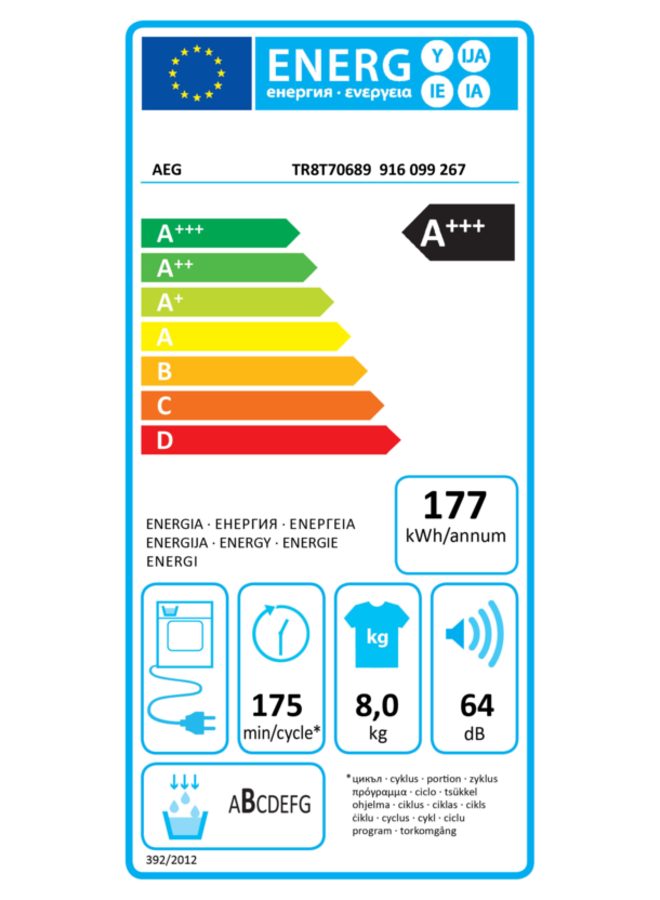 AEG TR8T70689 warmtepompdroger | 8 kg