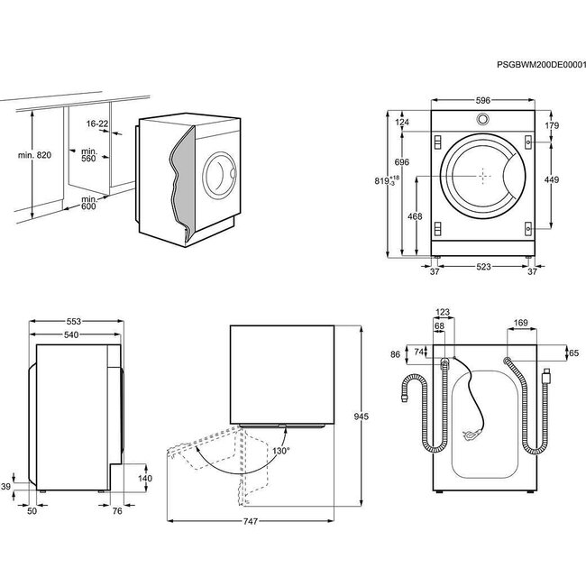 AEG LR8WI7480 inbouw wasmachine | 8 kg