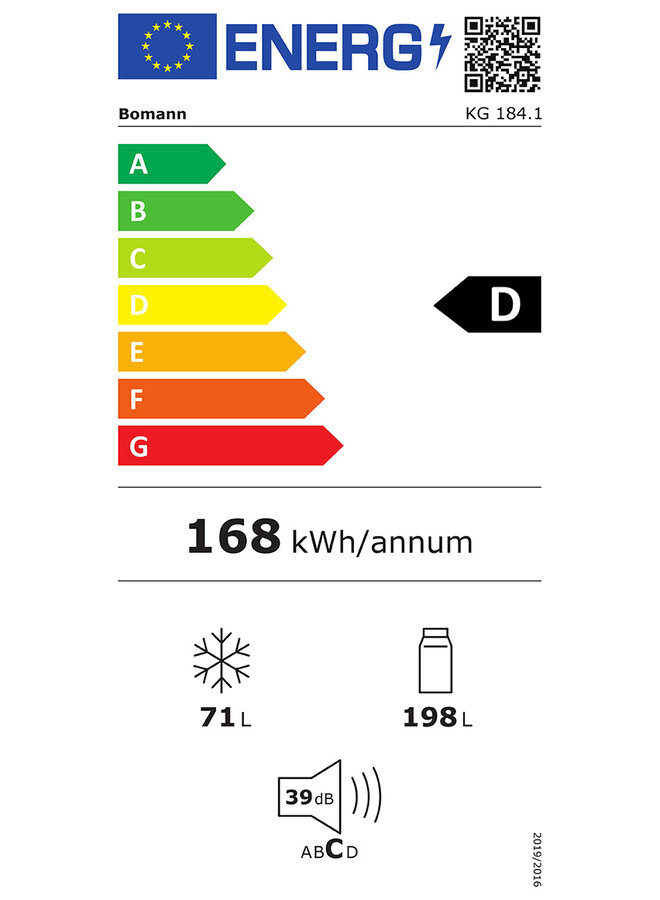 BOMANN KG 184.1 | Koelvriescombinatie | Zwart