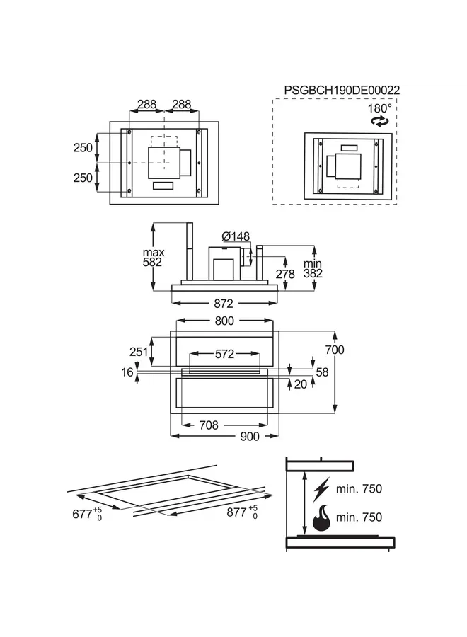 AEG DCE5960HM | Afzuigkap | Inbouw Unit | 90 cm