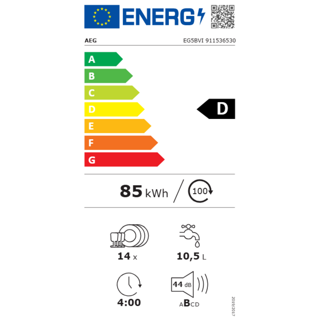 AEG EG5BVI inbouw vaatwasser | AutoDeur | 60 cm